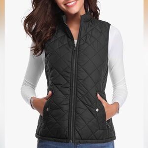 Women's Black Quilted Vest